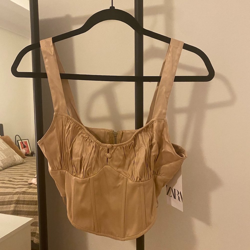NWT Zara Satin Corset Top